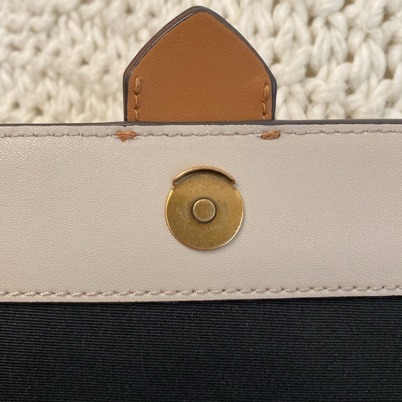 Banana Republic Leather Crossbody Purse Cognac White Taupe - Picture 8 of 8